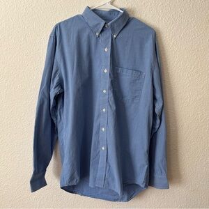 IZOD Blue Gingham Button Down Long Sleeve Shirt Men’s Size M